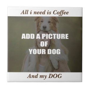 Azulejo Café y mi Cojín decorativo de perro