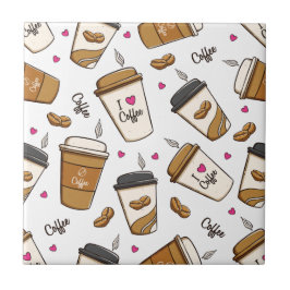 Azulejo Cafés, Frijoles, Amante del Café, Corazones