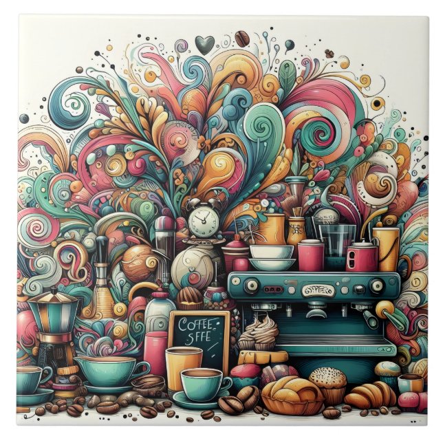 Azulejo Cafetería barata artesanía de negocios (Frente)