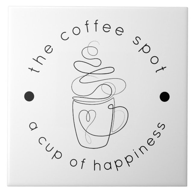 Azulejo Cafetería personalizado Añadir su logotipo Minimal (Frente)