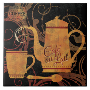 Azulejo Cafetería Tile Flourished Coffee Service Cafe au 