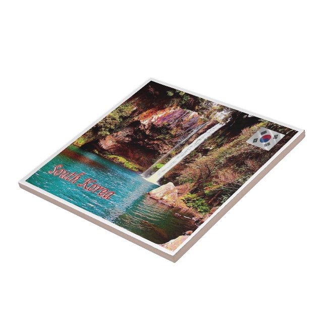 Azulejo Caída de agua zKR009 ISLA JEJU, Corea del Sur, Fri (Lado)