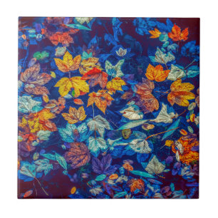 Azulejo Caída de índigo deja un patrón giratorio