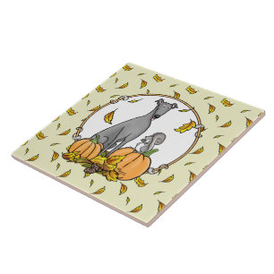 Azulejo Caída Greyhound (gris) Calabazas de perro deja div
