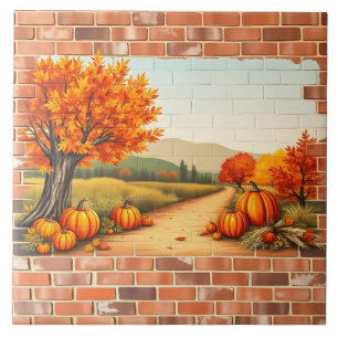 Azulejo Caída Hermosa y Moderna Acción de Gracias Feliz