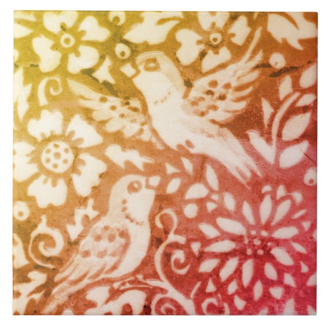 Azulejo Caída Otoño Saltos de bosque de coral de cobre de  (Frente)