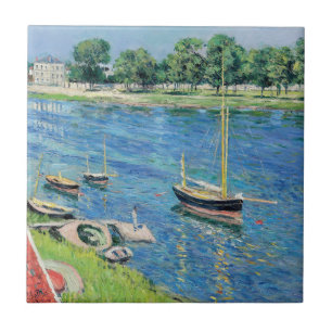 Azulejo Caillebotte - Sena en Argenteuil, Barcos anclados