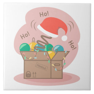 Azulejo Caja de artesanías con decoración de Navidades y s