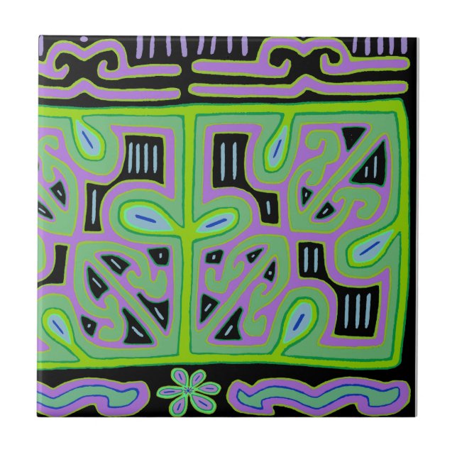 Azulejo Caja de música Panama Mola (Frente)