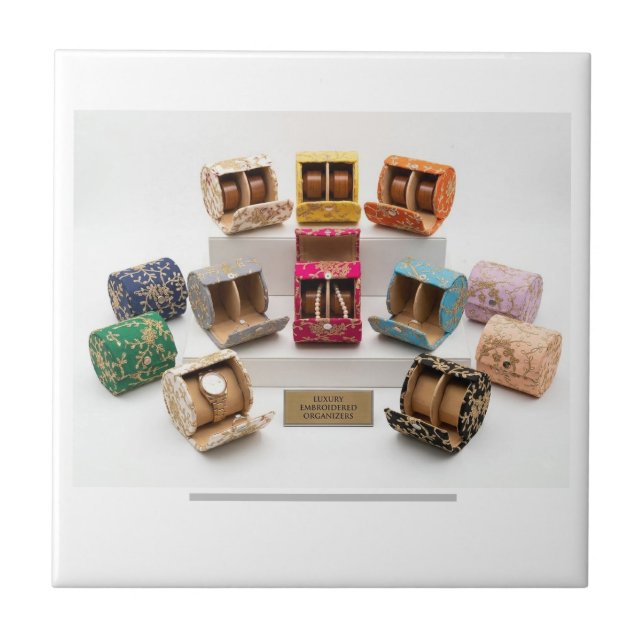 Azulejo Caja de pulsera tejida a mano india para regalo (Frente)