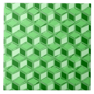 Azulejo Cajas 3D de cromo - verde esmeralda