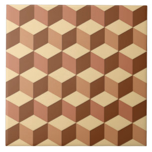 Azulejo Cajas 3D, Tan, Brown y Beige
