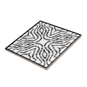 Azulejo Cajas manchadas negras con cuerdas sobre arte mode