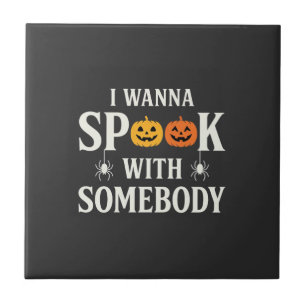 Azulejo Calabaza Araña SVG de Halloween Asusta a Alguien