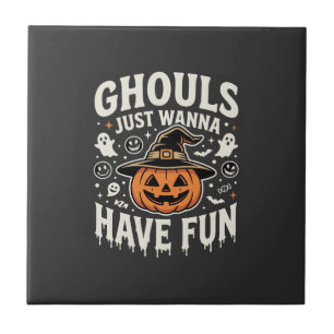 Azulejo Calabaza de Halloween Los fantasmas solo quieren d