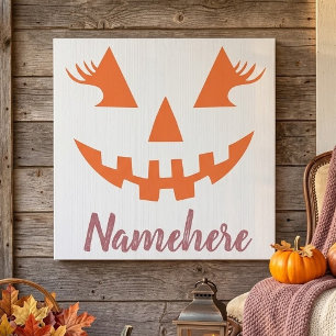 Azulejo Calabaza de Halloween personalizada femenina Jack