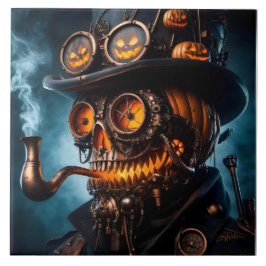 Azulejo Calabaza de Halloween Steampunk Gótico
