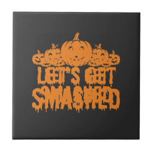 Azulejo Calabaza de Halloween Vamos a Destrozar