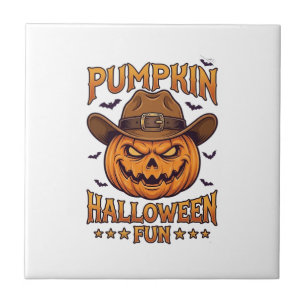 Azulejo Calabaza diversión de Halloween Jack Lanterna Somb