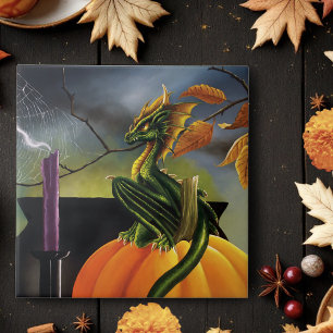 Azulejo Calabaza Dragon Cauldron Halloween