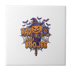 Azulejo Calabaza Espantapájaros Búho Morado Murciélagos Ma