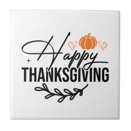 Azulejo Calabaza feliz simple de Acción de Gracias