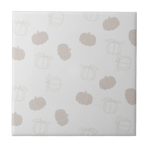 Azulejo Calabaza Gris Estampado de Temporada de Otoño