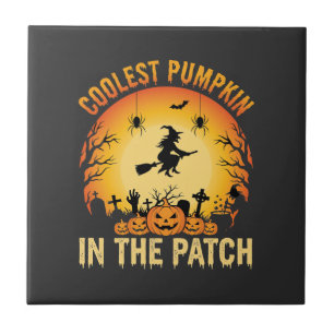 Azulejo Calabaza más genial de Halloween en el diseño de b
