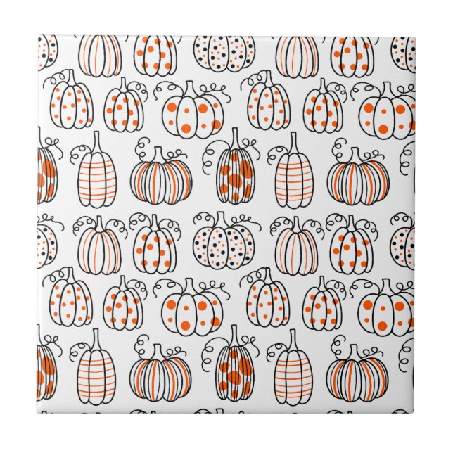 Azulejo Calabaza minimalista moderna: naranja abstracto (Frente)