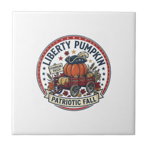 Azulejo Calabaza Patriótica de la Libertad Calabaza Patrió