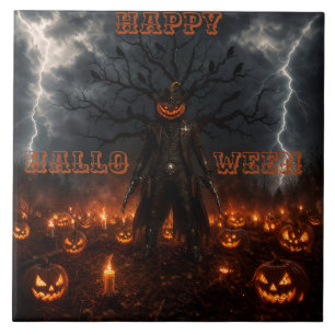 Azulejo Calabaza Sheriff Vaquero Relámpago Espeluznante de