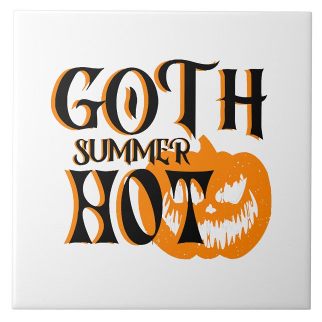 Azulejo Calabaza sonriente de verano de terror gótico cali (Frente)