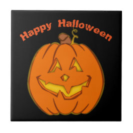 Azulejo Calabaza sonriente del feliz Halloween