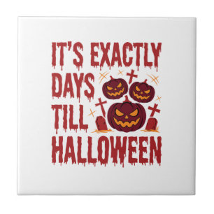 Azulejo Calabazas Cuenta Regresiva Halloween Cementerio Ho