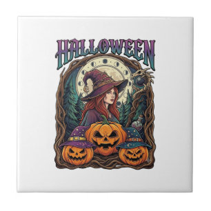 Azulejo Calabazas de Bruja de Halloween Fases Lunares_1