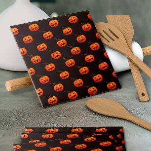 Azulejo Calabazas de Halloween, Calabazas Naranjas Truco o