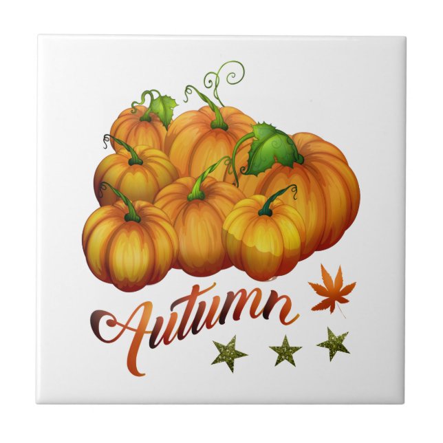 Azulejo Calabazas de otoño        (Frente)