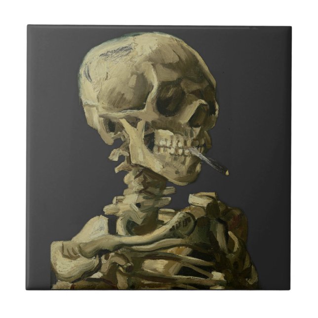 Azulejo Calavera con cigarrillo de Van Gogh (Frente)
