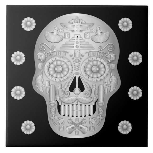 Azulejo Calavera cromada (Frente)
