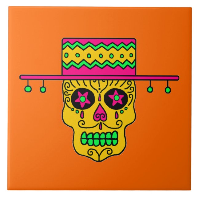 Azulejo Calavera de azúcar gaucho (Frente)