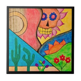 Azulejo Calavera de guitarra del desierto de Arizona