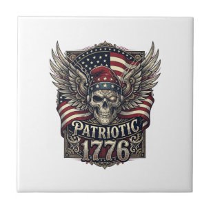 Azulejo Calavera de la libertad cibernética patriótica fut