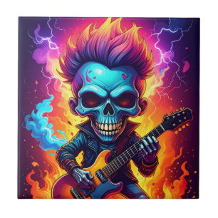 Azulejo Calavera de Punk Rock