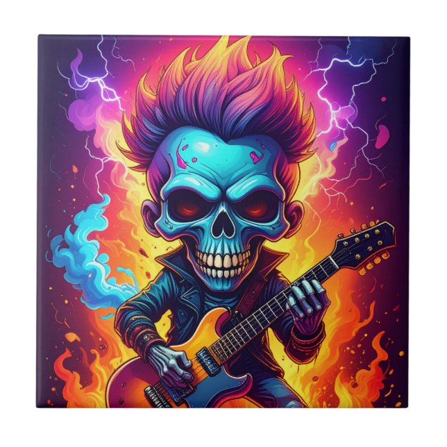 Azulejo Calavera de Punk Rock (Frente)