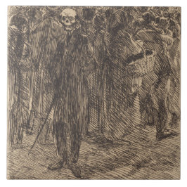 Azulejo Calavera en la multitud (por Albert Besnard)