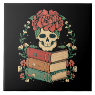Azulejo Calavera Floral en tus Libros