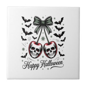 Azulejo Calavera Gótica Cereza Halloween