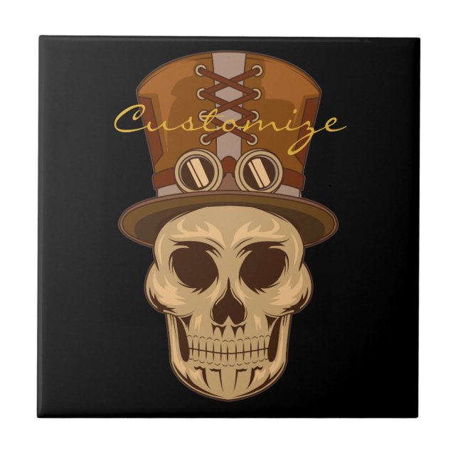 Azulejo Calavera Steampunk en Top Hat Thunder_Cove (Frente)
