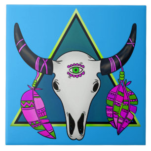 Azulejo Calavera tribal