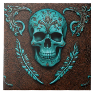 Azulejo Calavera Verde azulada de azúcar en el suroeste de